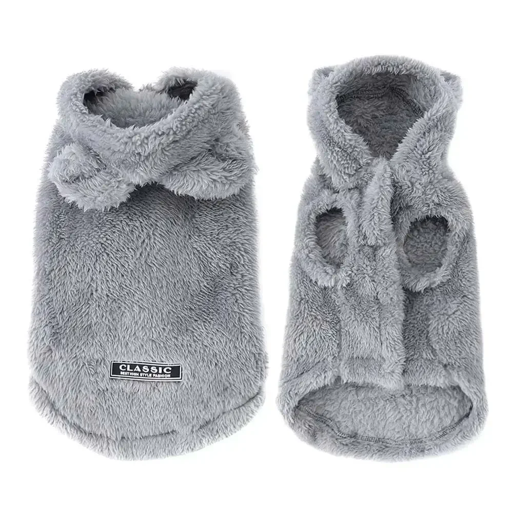 Soft Fleece Pet Dog Clothes Cute Hoodie Coat for Small Medium Dogs Cats Autumn W